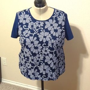 Women's Floral Alfred Dunner Textured Top in XL